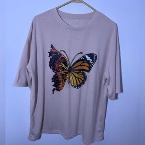 Oversized butterfly T shirt